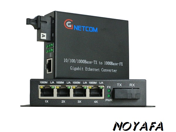 Bộ chuyển đổi quang điện 1 ra 4 cổng lan 10/100/1000Mbps